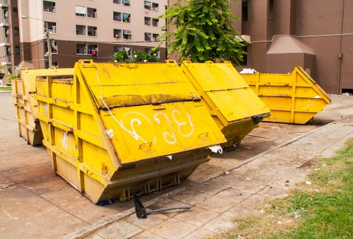 Household skip placement in a Morden garden