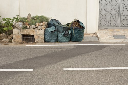 Residential garden waste being collected