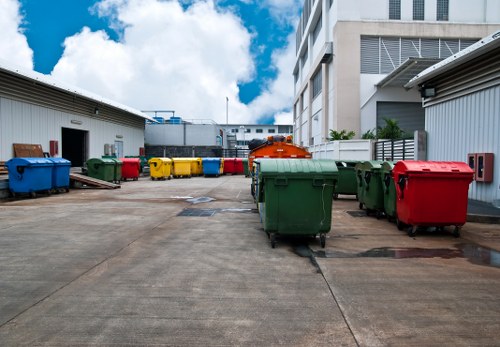Various types of construction waste materials
