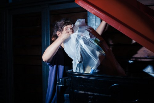 Professional hazardous waste disposal team