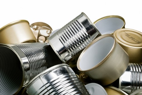 Various types of construction waste materials